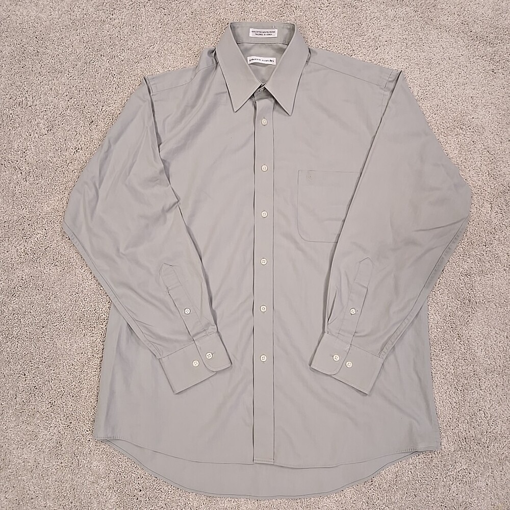 Pierre Cardin Men's Long Sleeve Button Down Dress Shirt (Size 16/ 32-33) Sage
